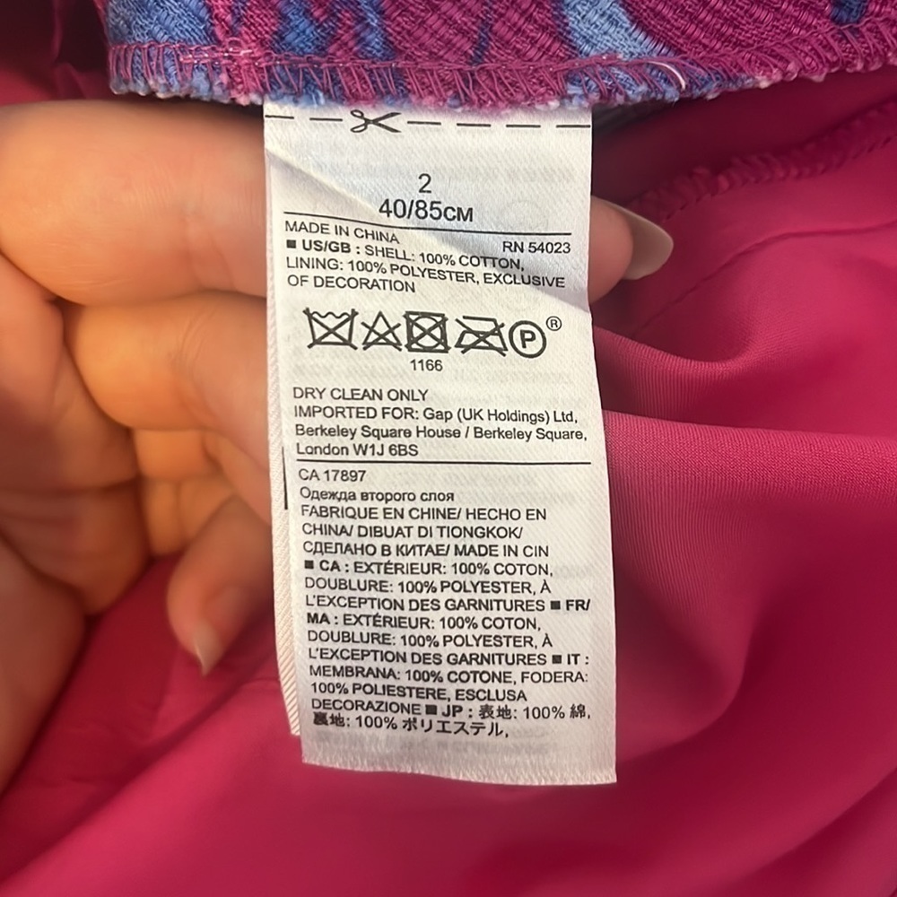 Banana Republic Blue and‎ Hot Pink Floral Print Skirt Size 2 - Picture 8 of 9
